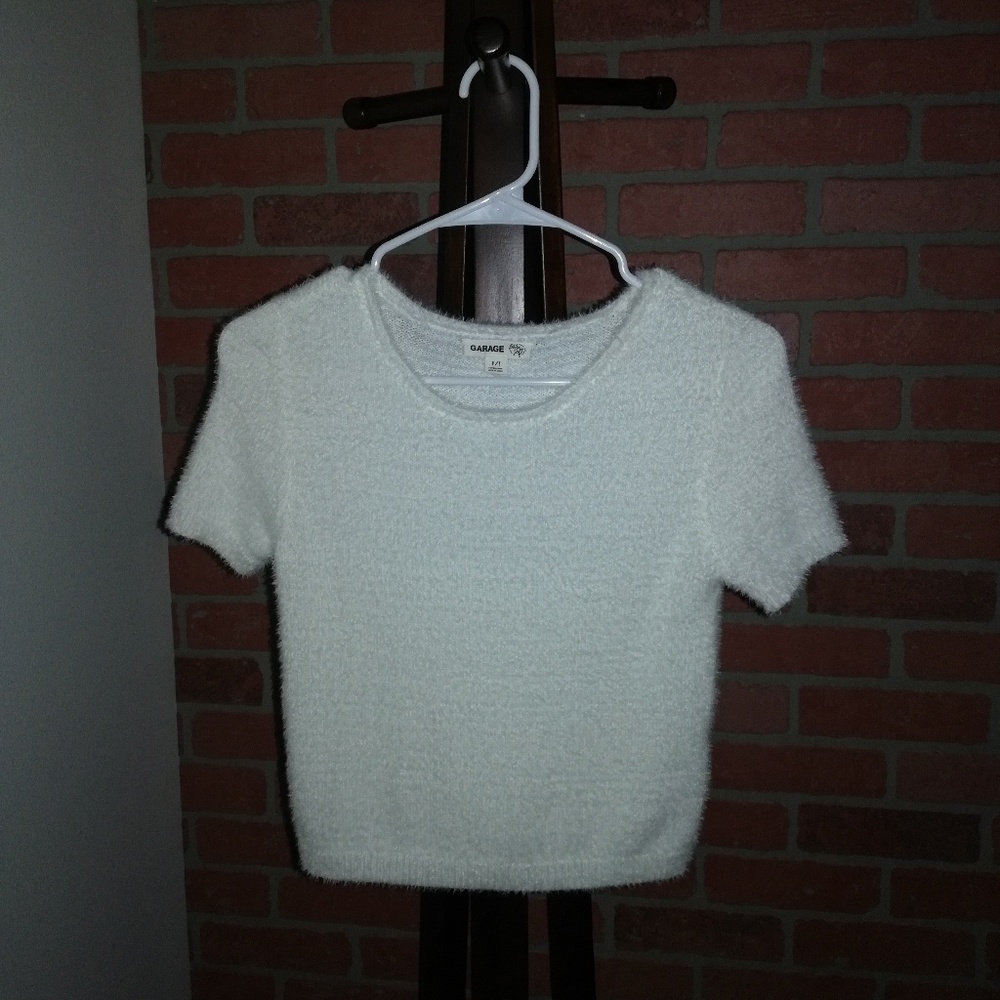 Fuzzy Crop Sweater Tee